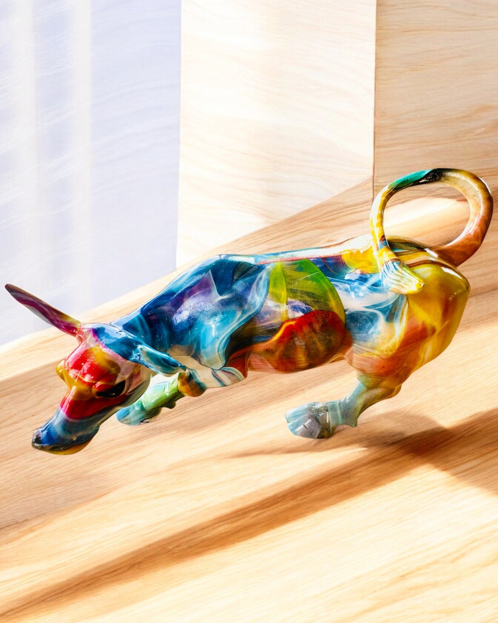 Scultura Decorativa Toro "BullArt" – Arte Unica con Opzione di Incisione - 4 varianti di colore, per regalo personalizzato