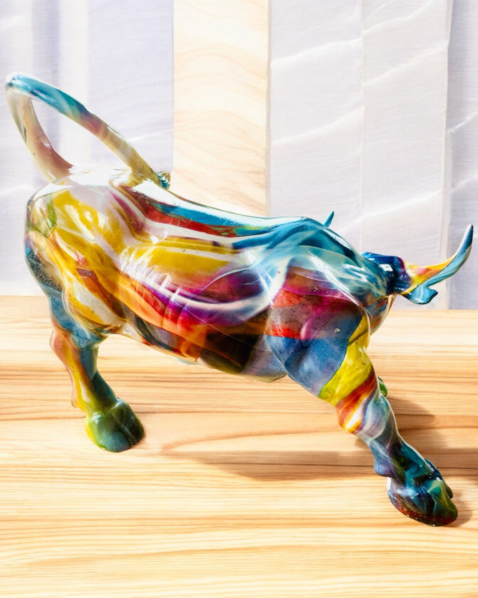 Scultura Decorativa Toro "BullArt" – Arte Unica con Opzione di Incisione - 4 varianti di colore, per regalo personalizzato