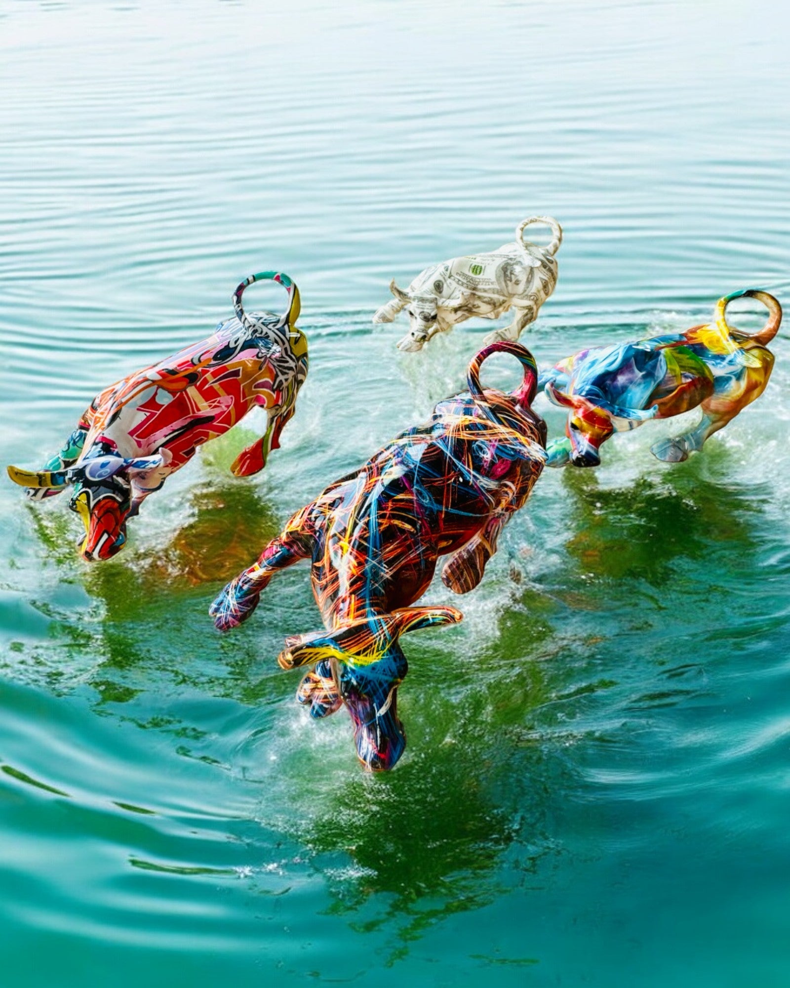 Scultura Decorativa Toro "BullArt" – Arte Unica con Opzione di Incisione - 4 varianti di colore, per regalo personalizzato