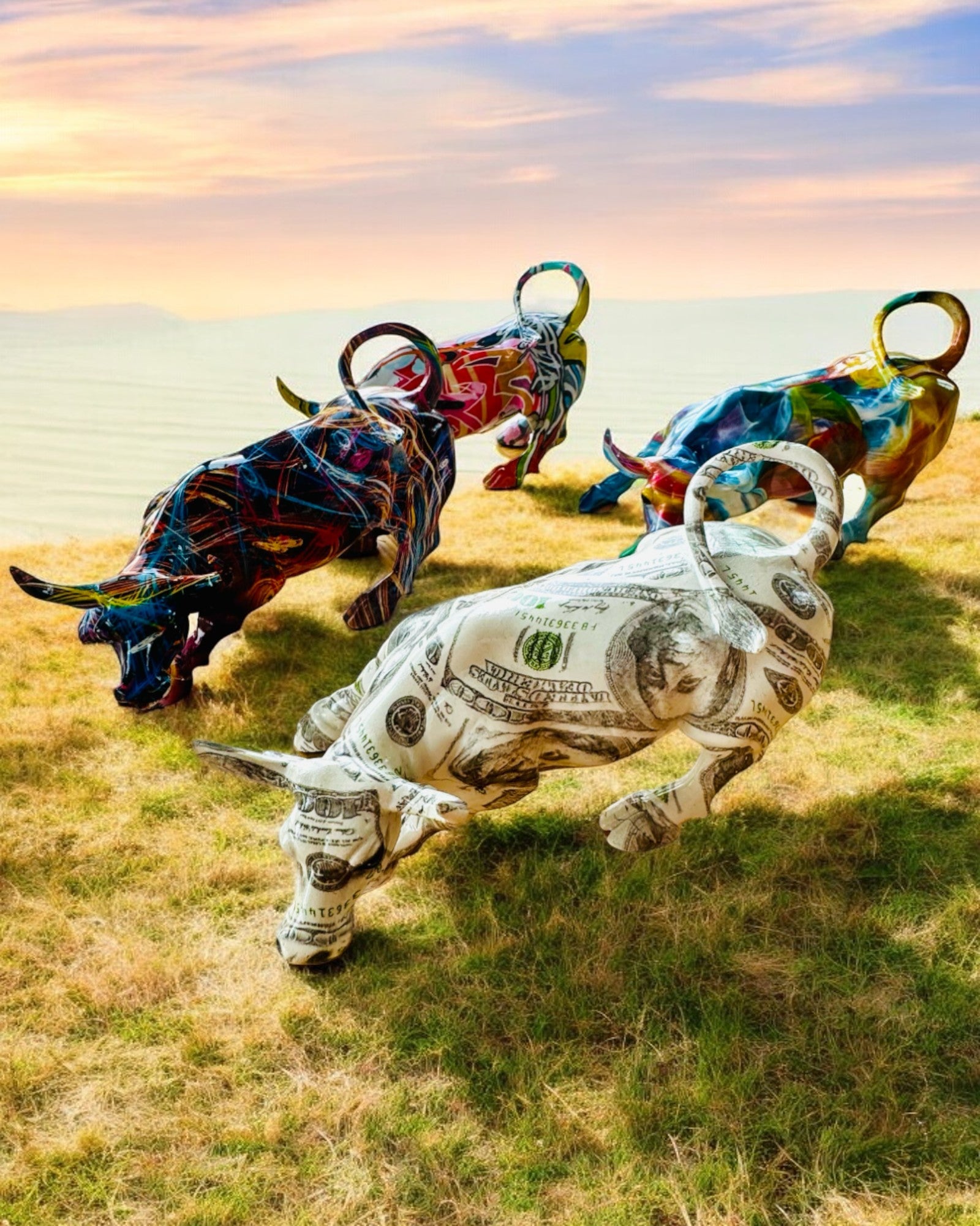 Scultura Decorativa Toro "BullArt" – Arte Unica con Opzione di Incisione - 4 varianti di colore, per regalo personalizzato