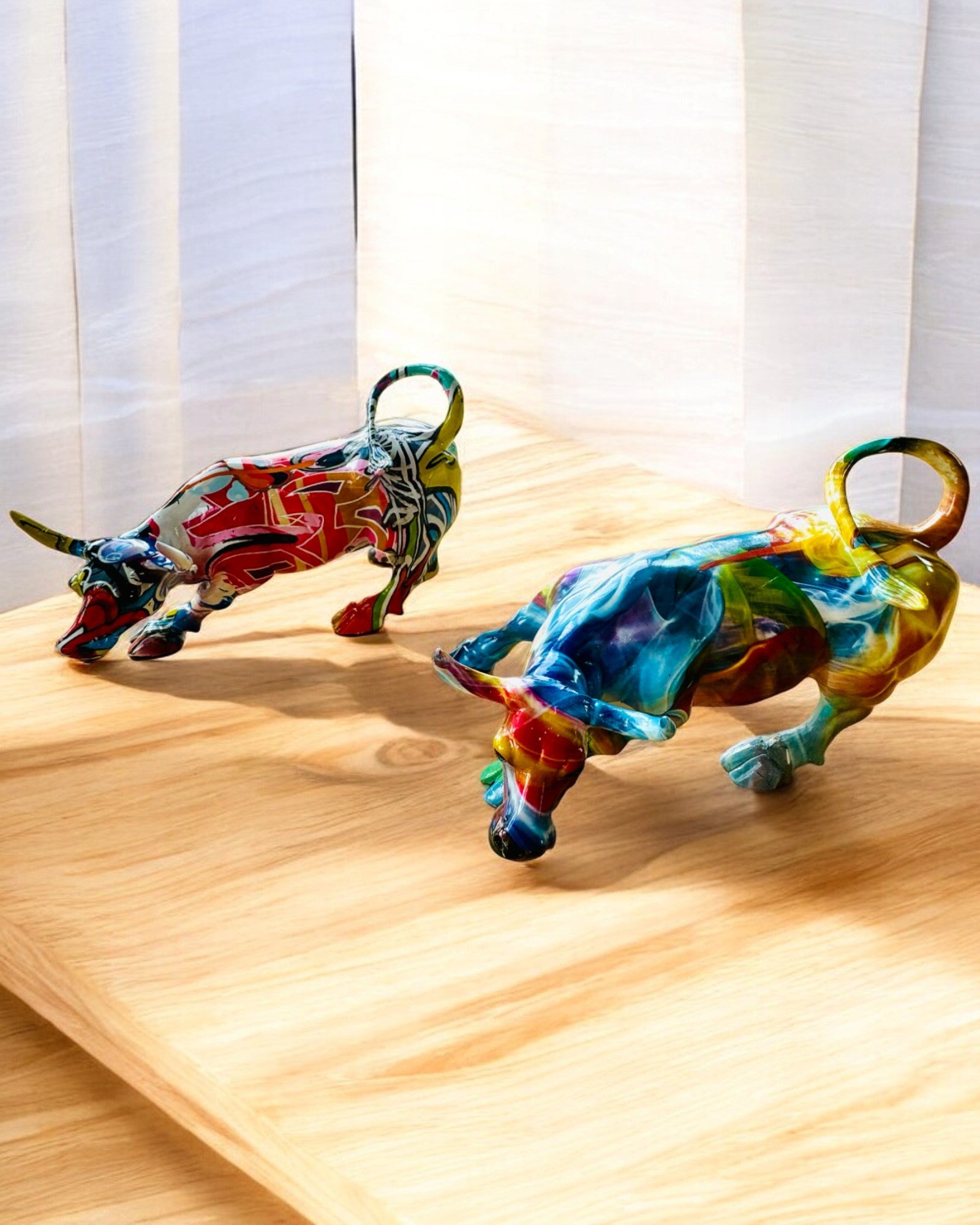 Scultura Decorativa Toro "BullArt" – Arte Unica con Opzione di Incisione - 4 varianti di colore, per regalo personalizzato