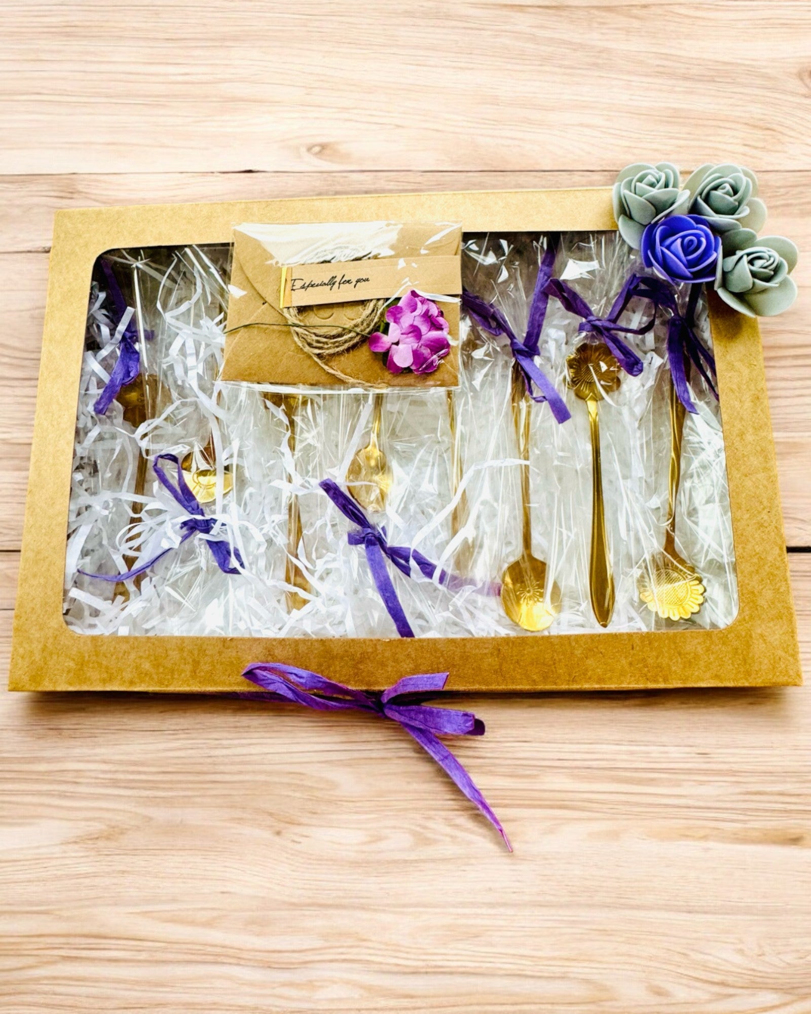 Set di Cucchiaini "Rapsodia Floreale" - personalizzazione con incisione per regalo, 2 varianti a scelta