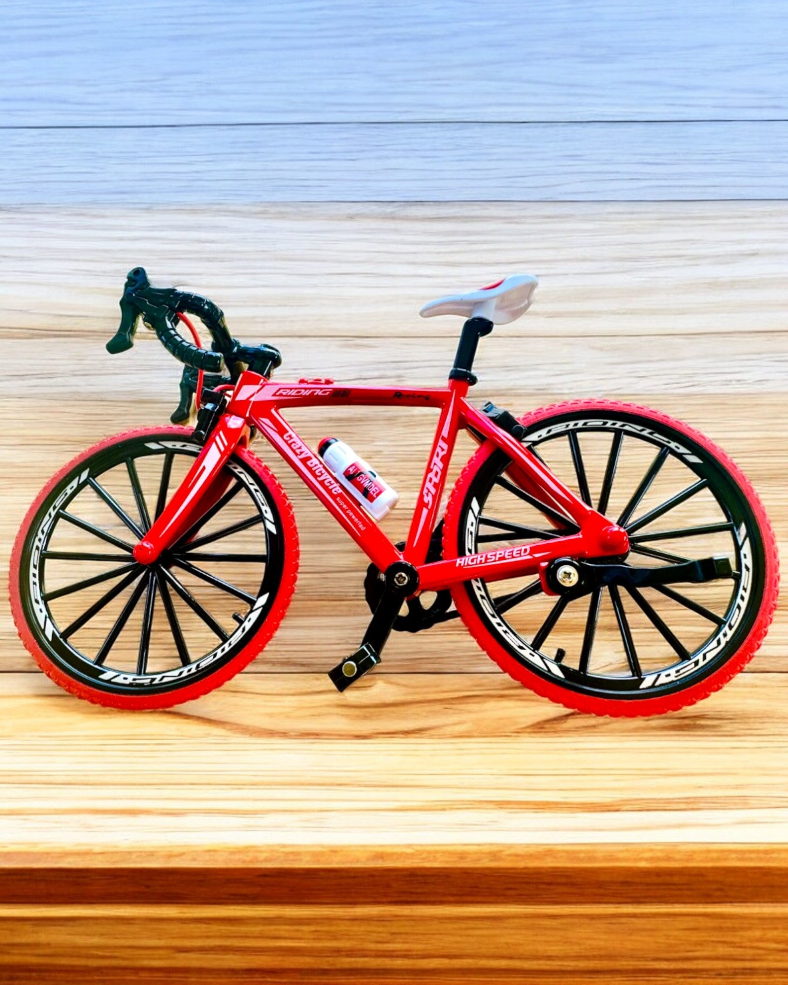 Modello in Miniatura di Bicicletta Rossa in Metallo "SpeedMaster" personalizzazione con incisione per regalo, 2 varianti di colore