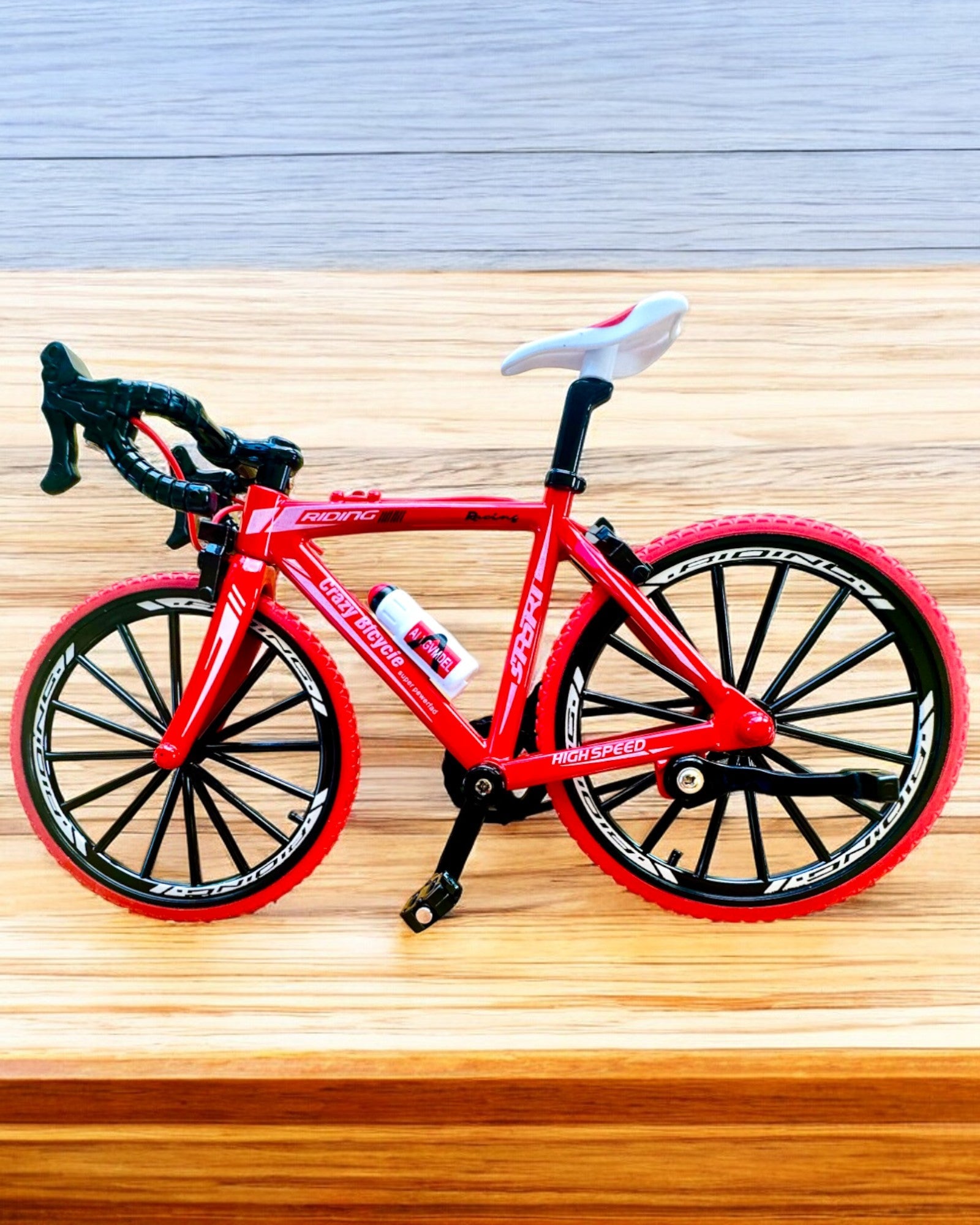 Modello in Miniatura di Bicicletta Rossa in Metallo "SpeedMaster" personalizzazione con incisione per regalo, 2 varianti di colore