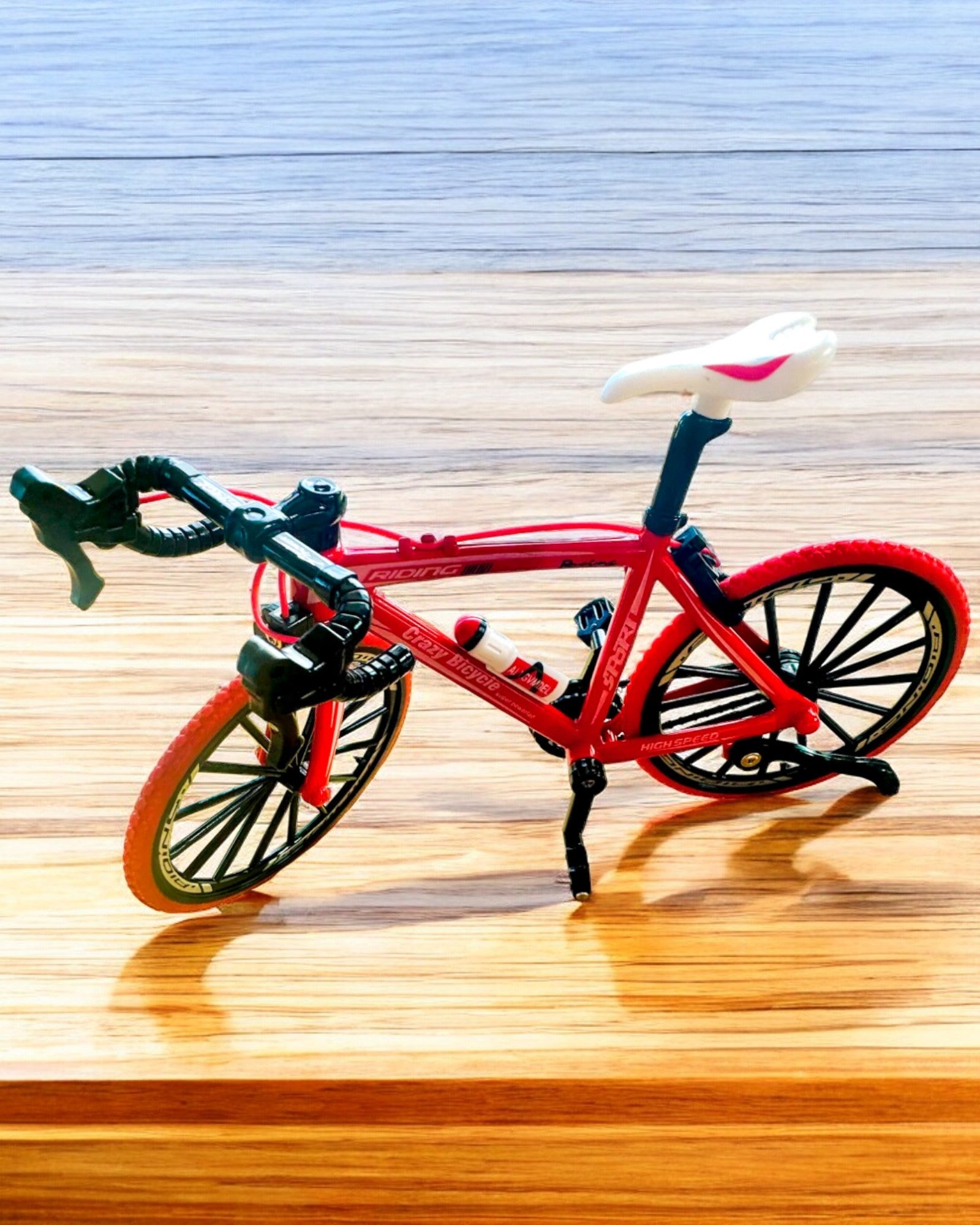 Modello in Miniatura di Bicicletta Rossa in Metallo "SpeedMaster" personalizzazione con incisione per regalo, 2 varianti di colore