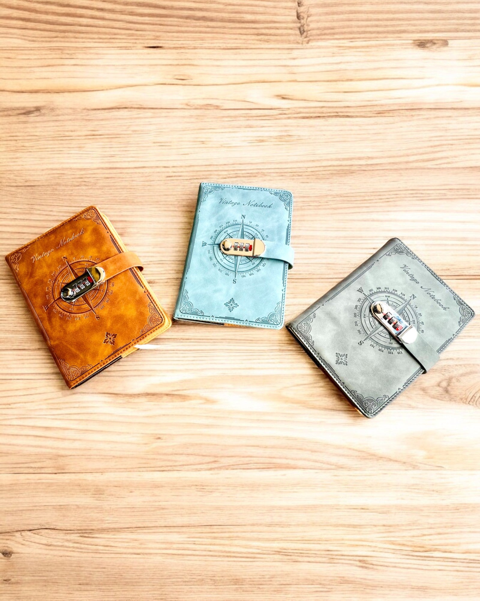 Taccuino Segreto A5 Vintage con Blocco a Codice - Scegli il Tuo Stile, personalizzazione con incisione per regalo