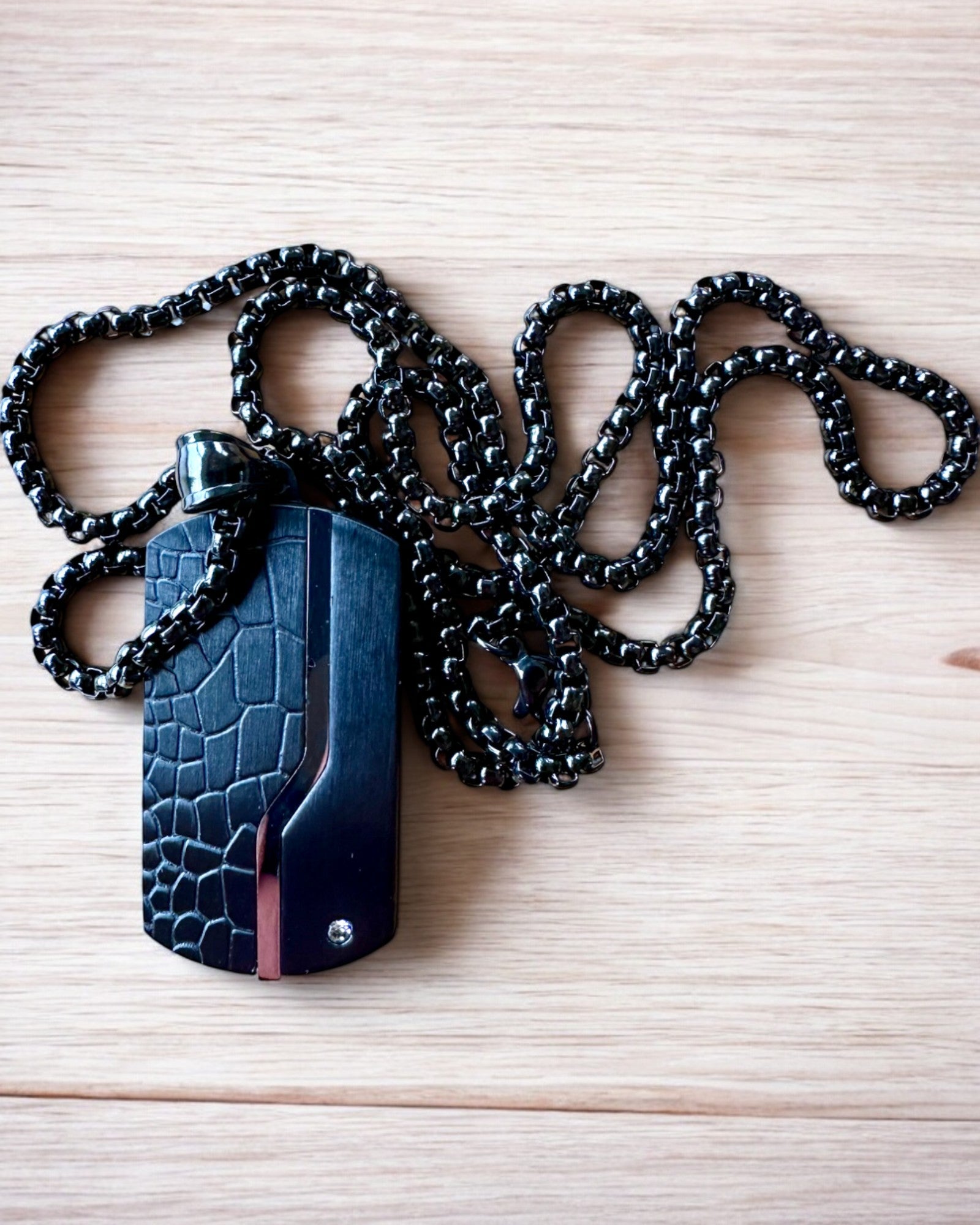 Collana maschile Dog Tag "SteelVision" – acciaio inossidabile, 15 varianti, personalizzazione con incisione