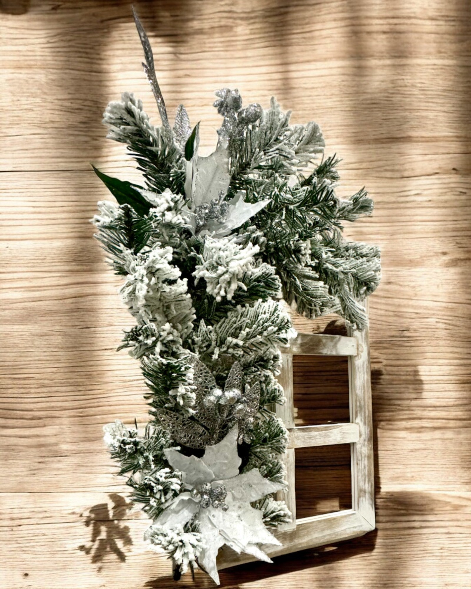 2 pz. Cornici Decorative "Splendore Invernale" Natalizie, possibilità di personalizzazione con incisione per regalo