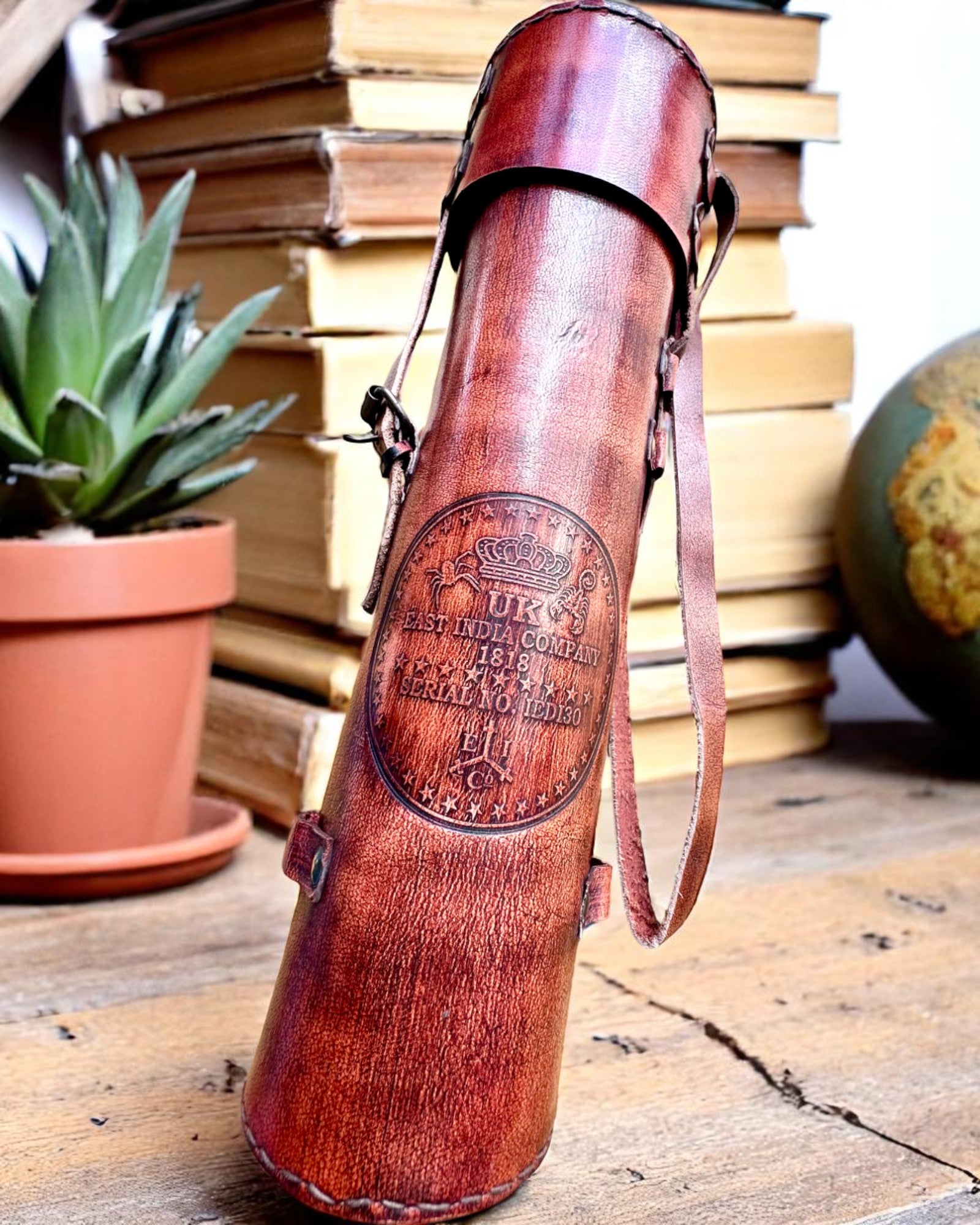 Cannocchiale Reale "Voyager 1818" – Esclusivo, in ottone, 83 cm, fatto a mano, con custodia in vera pelle – Edizione da collezione, personalizzabile con incisione per regalo