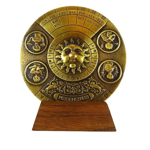 Calendario perpetuo rinascimentale con incisione - regalo personalizzato per gli anni 1600-2799, elegante decorazione per ufficio, diametro 9 cm, stile rinascimentale