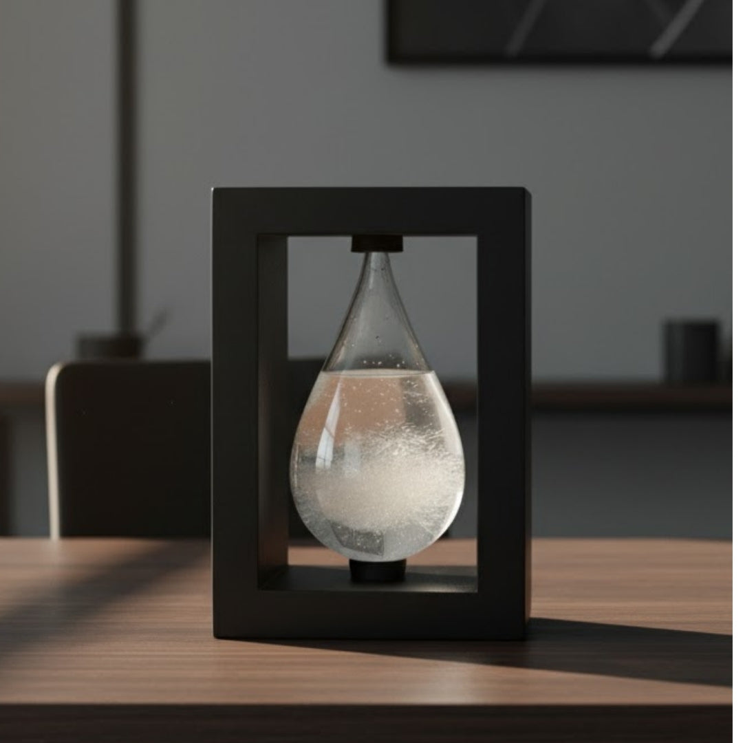 Barometro di FitzRoy per Temporali in Supporto di Legno - Goccia Storm Glass – BAW1