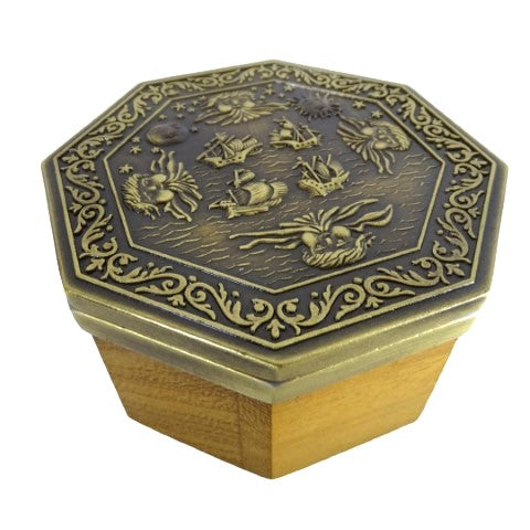 Esclusiva bussola magnetica Cardan H43 in ottone e legno con incisione personalizzata