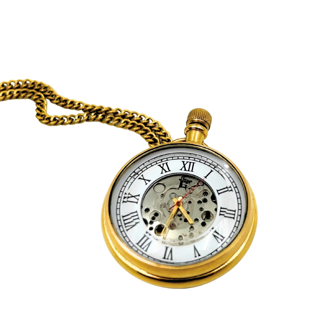 Orologio da Tasca Meccanico Retrò con Catena e Incisione