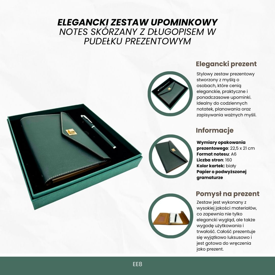 Elegante Set Regalo con Incisione Personalizzata - Taccuino in Pelle A6 con Penna di Alta Qualità in Scatola Regalo di Lusso