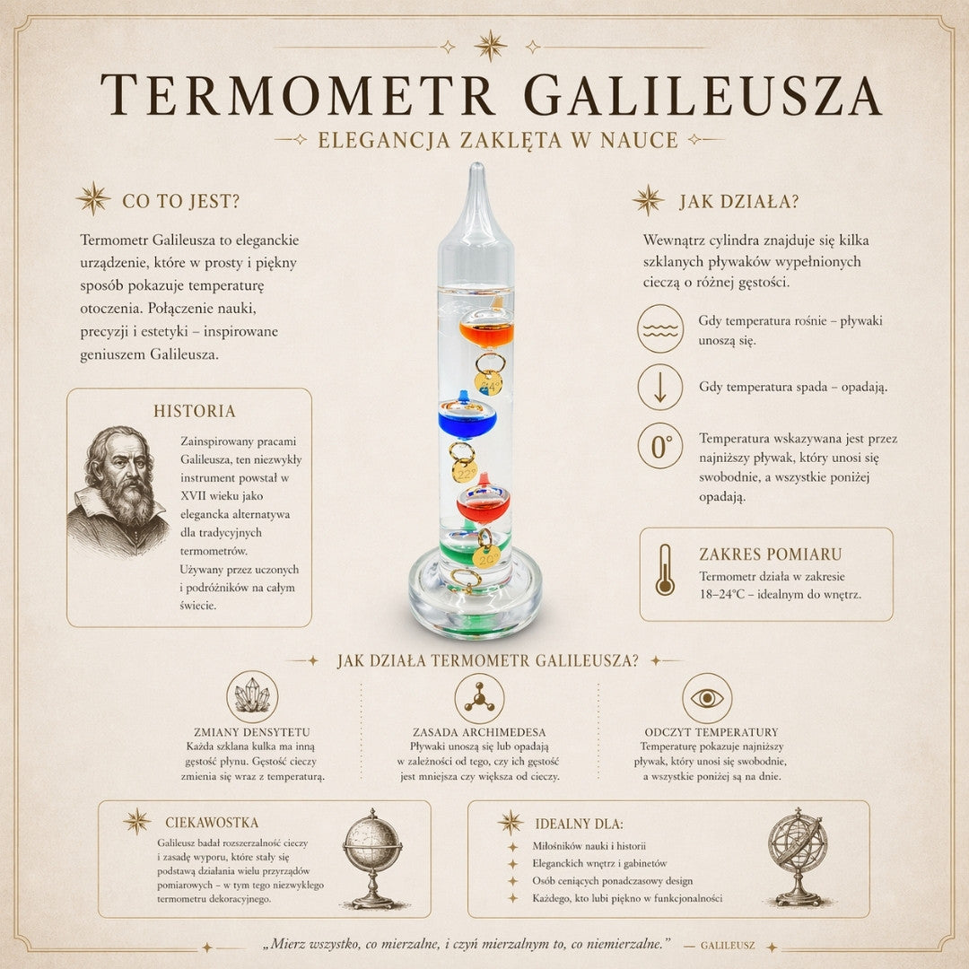 Termometro di Galileo con incisione personalizzata – elegante decorazione d’interni in vetro