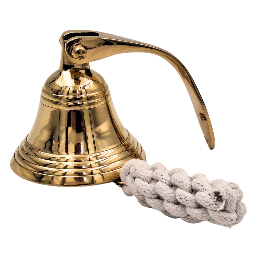 Campana da nave in ottone da 7,5 cm con possibilità di incisione - Regalo ideale in stile marinaro - Colore oro, decorazione retrò per casa o cucina