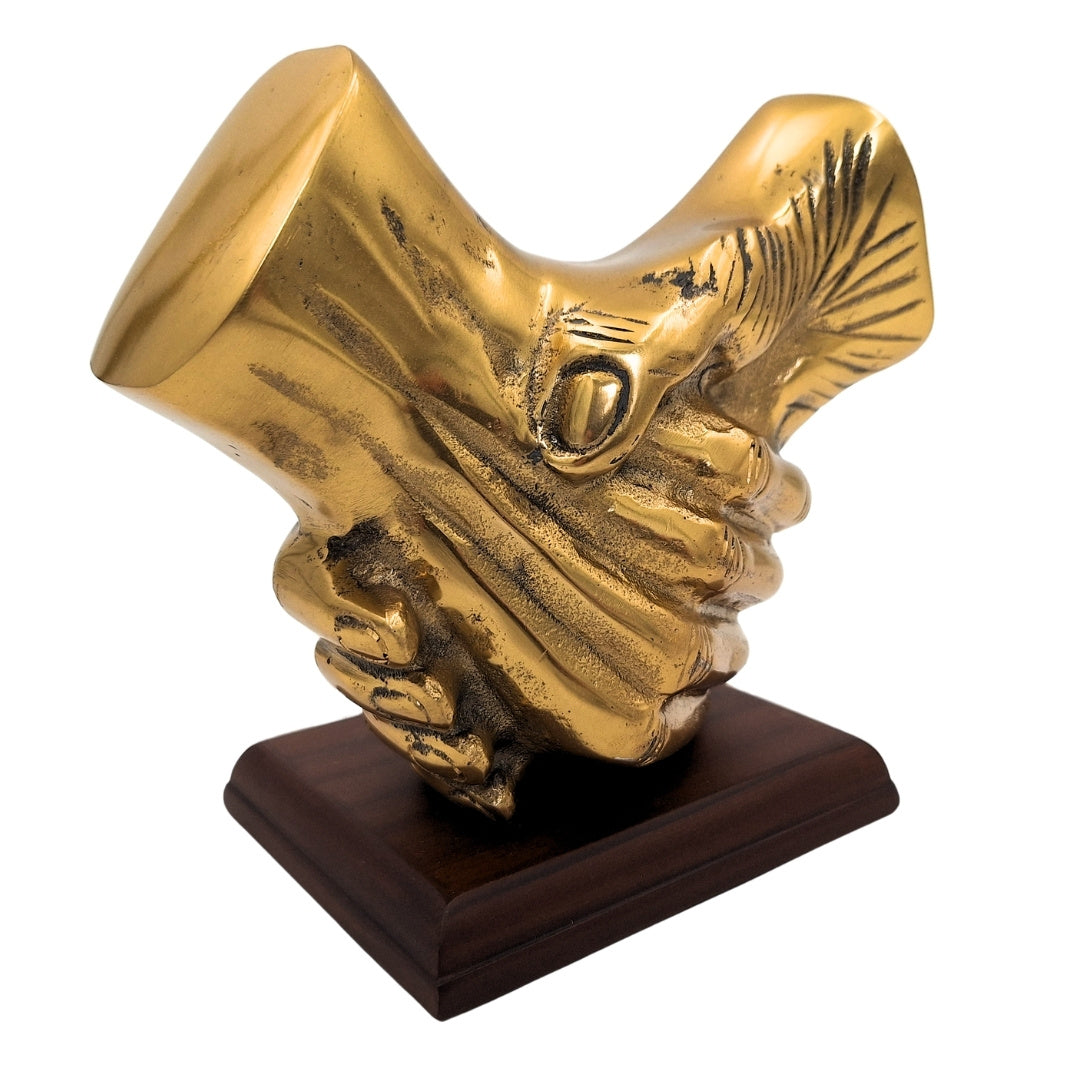 Statuetta decorativa Stretta di mano con possibilità di personalizzazione con incisione