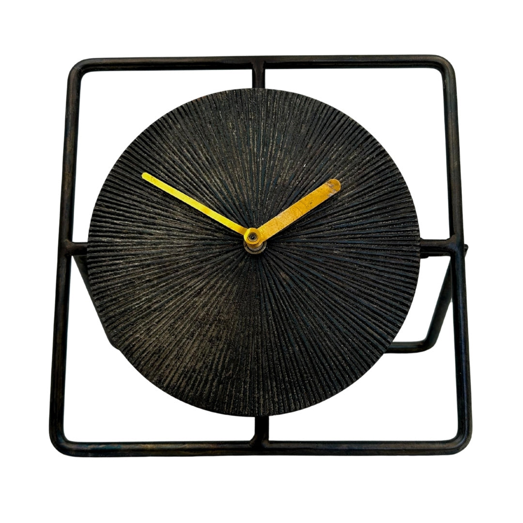 Orologio Rotondo Elegante in Metallo 20 cm Nero-Oro con Possibilità di Personalizzazione Incisa