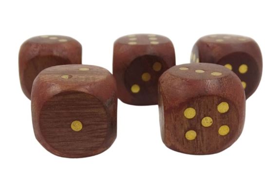 Dadi da gioco in legno in barilotto con incisione – Regalo personalizzato in acacia, altezza 7 cm, diametro 8 cm, per persone sopra i 14 anni