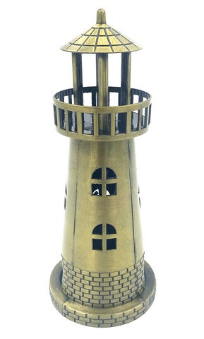 Faro Portacandela per Tealight 18,5 cm in Oro Antico con Opzione di Incisione