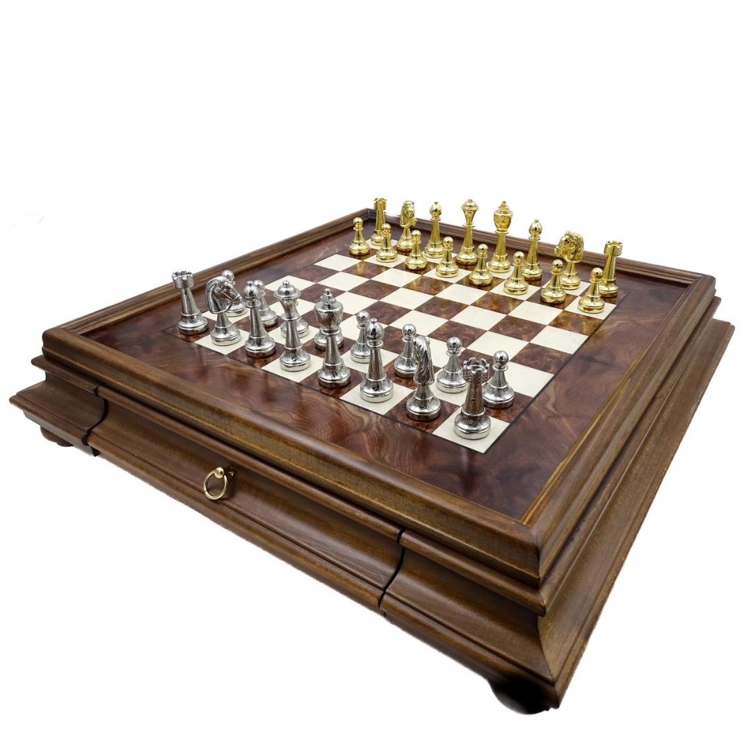 Grandi scacchi esclusivi Italfama in metallo dorato 53x53 cm – N137