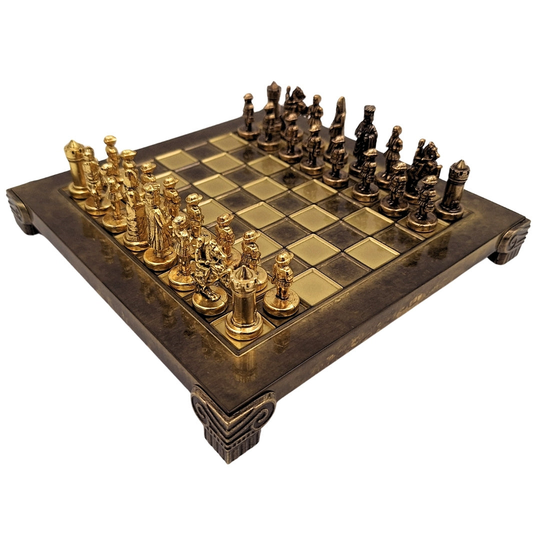 Scacchi metallici esclusivi Bizantini 20x20 cm con incisione personalizzata