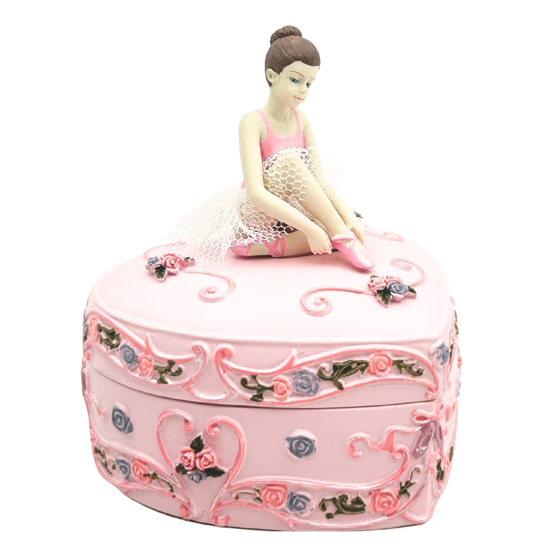 Carillon scatola ballerina cuore Lago dei Cigni con possibilità di incisione personalizzata, rosa, 12,5 cm, regalo ideale per compleanni o anniversari