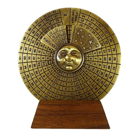 Calendario perpetuo rinascimentale con incisione - regalo personalizzato per gli anni 1600-2799, elegante decorazione per ufficio, diametro 9 cm, stile rinascimentale