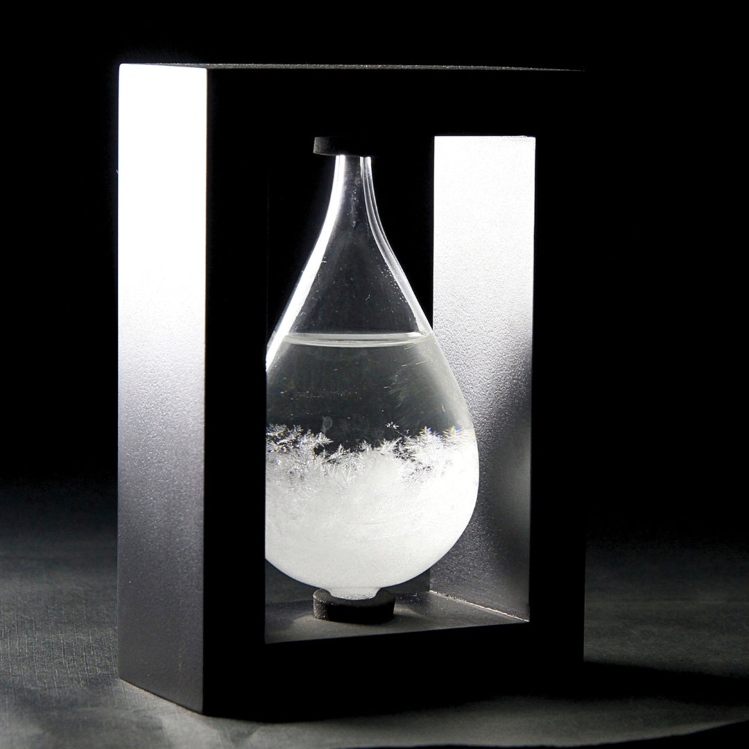 Barometro di FitzRoy per Temporali in Supporto di Legno - Goccia Storm Glass – BAW1