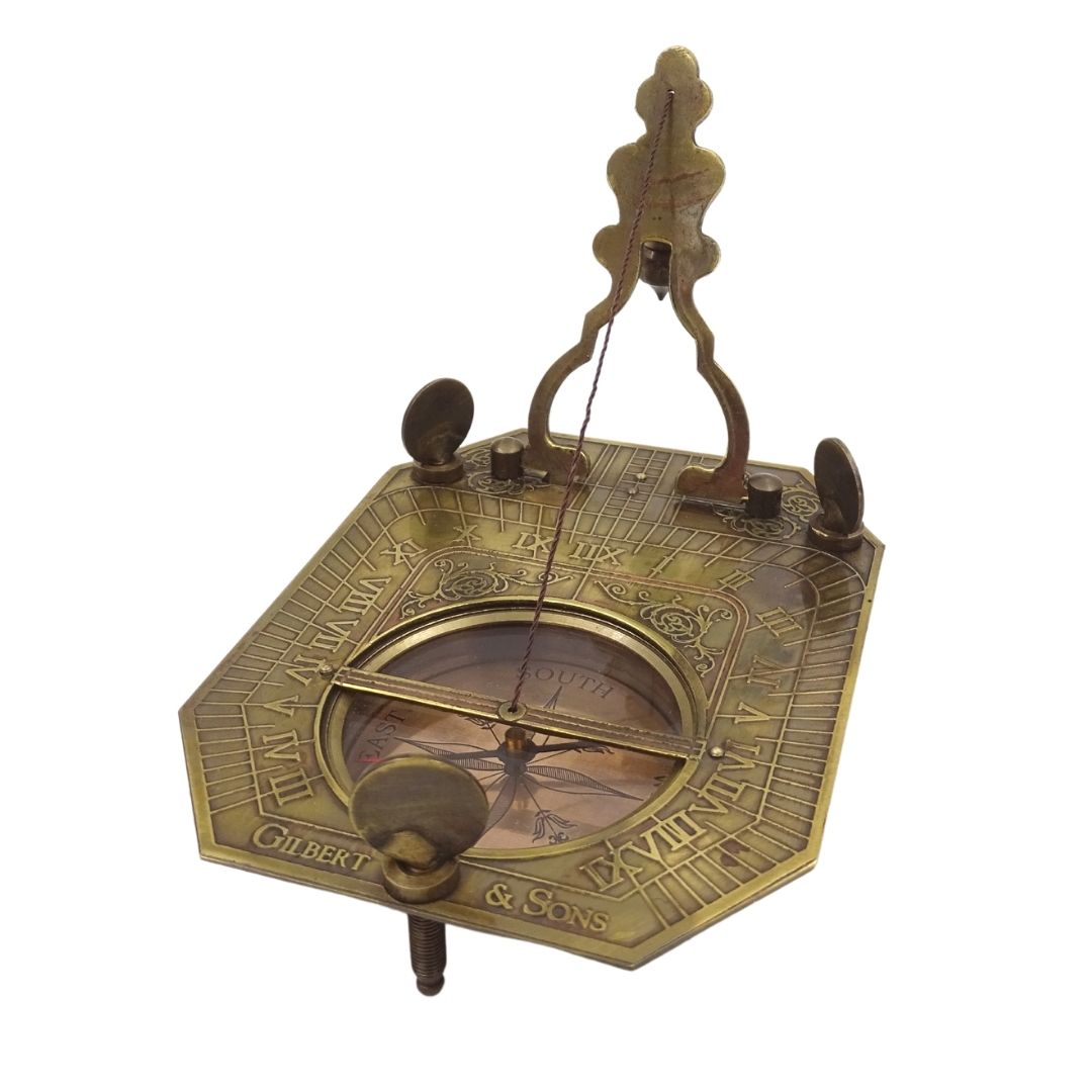 Orologio solare con bussola retrò in scatola di legno con possibilità di personalizzazione incisione