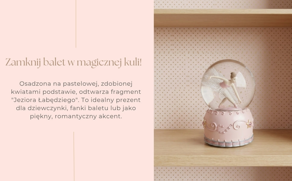 Ballerina Danzante in Globo di Vetro 12 cm con Possibilità di Personalizzazione Incisa - Elegante Decorazione Pastello per Regalo agli Amanti del Balletto, Realizzata in Polyresina e Vetro