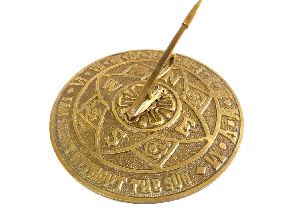 Orologio solare a fiore in ottone con possibilità di incisione personalizzata