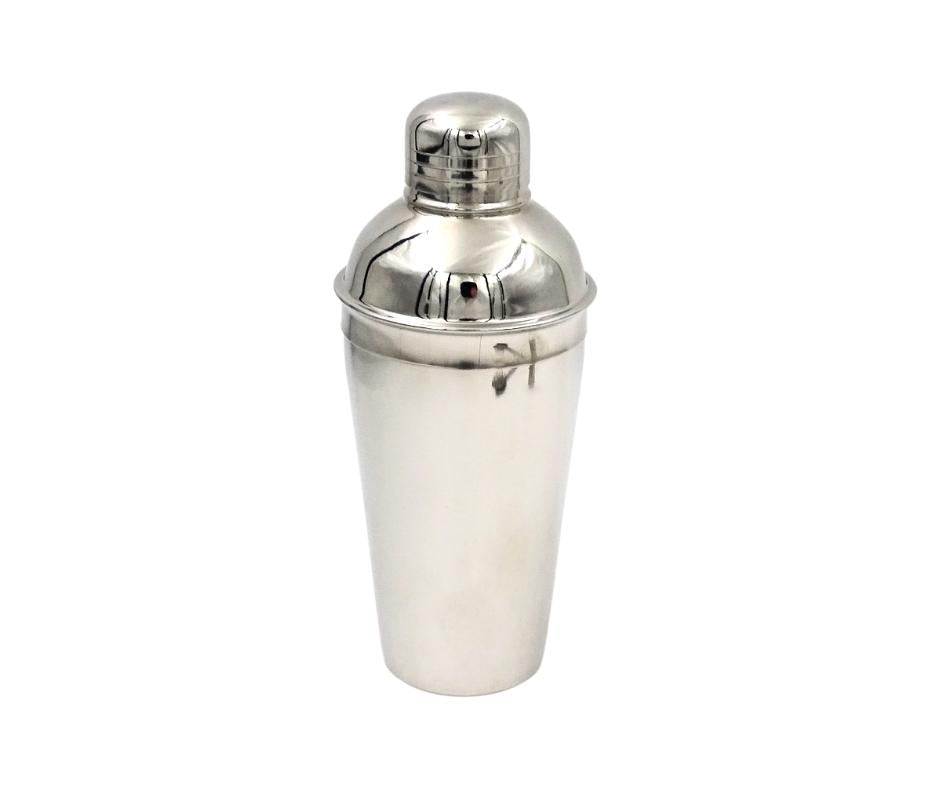 Set da bar in acciaio 3 pezzi con possibilità di incisione personalizzata - Shaker 750 ml, Jigger 15/30 ml, Colino - regalo elegante per amanti dei cocktail, acciaio inox, colore argento