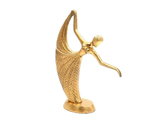 Figura decorativa dorata Danzatrice in alluminio con possibilità di personalizzazione con incisione