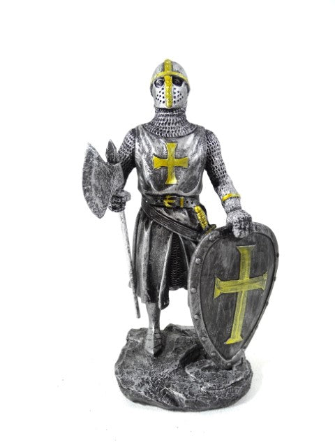 Statuetta di cavaliere crociato 18 cm con possibilità di personalizzazione tramite incisione