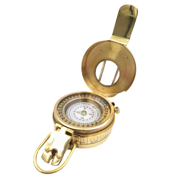 Bussola da Ingegnere in Ottone con Possibilità di Personalizzazione Incisa in Elegante Scatola di Legno