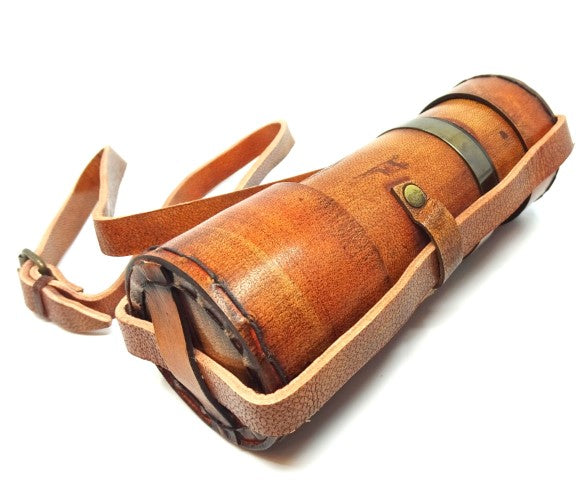 Cannocchiale Retrò in Ottone con Cinturino in Pelle NC1596 con Possibilità di Incisione Personalizzata