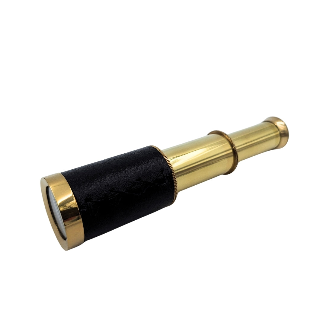 Set regalo retrò con incisione – bussola in ottone, cannocchiale pieghevole, clessidra in scatola di legno