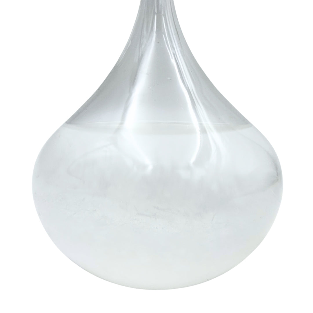 Barometro tempesta Fitzroya - goccia Storm Glass con possibilità di personalizzazione tramite incisione - elegante regalo a forma di goccia, altezza 11 cm, contenitore in vetro con cristalli unici che reagiscono ai cambiamenti del tempo