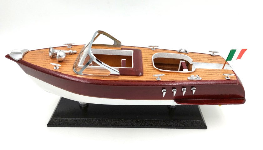 Modello di motoscafo Reeva in legno 35x11x13 cm