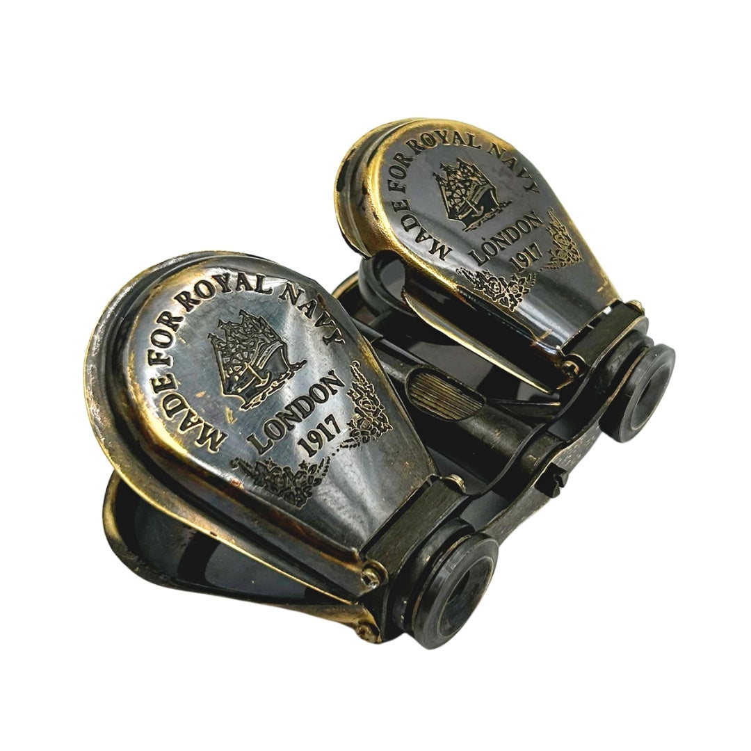 Binocolo retrò in ottone in custodia di pelle con possibilità di incisione
