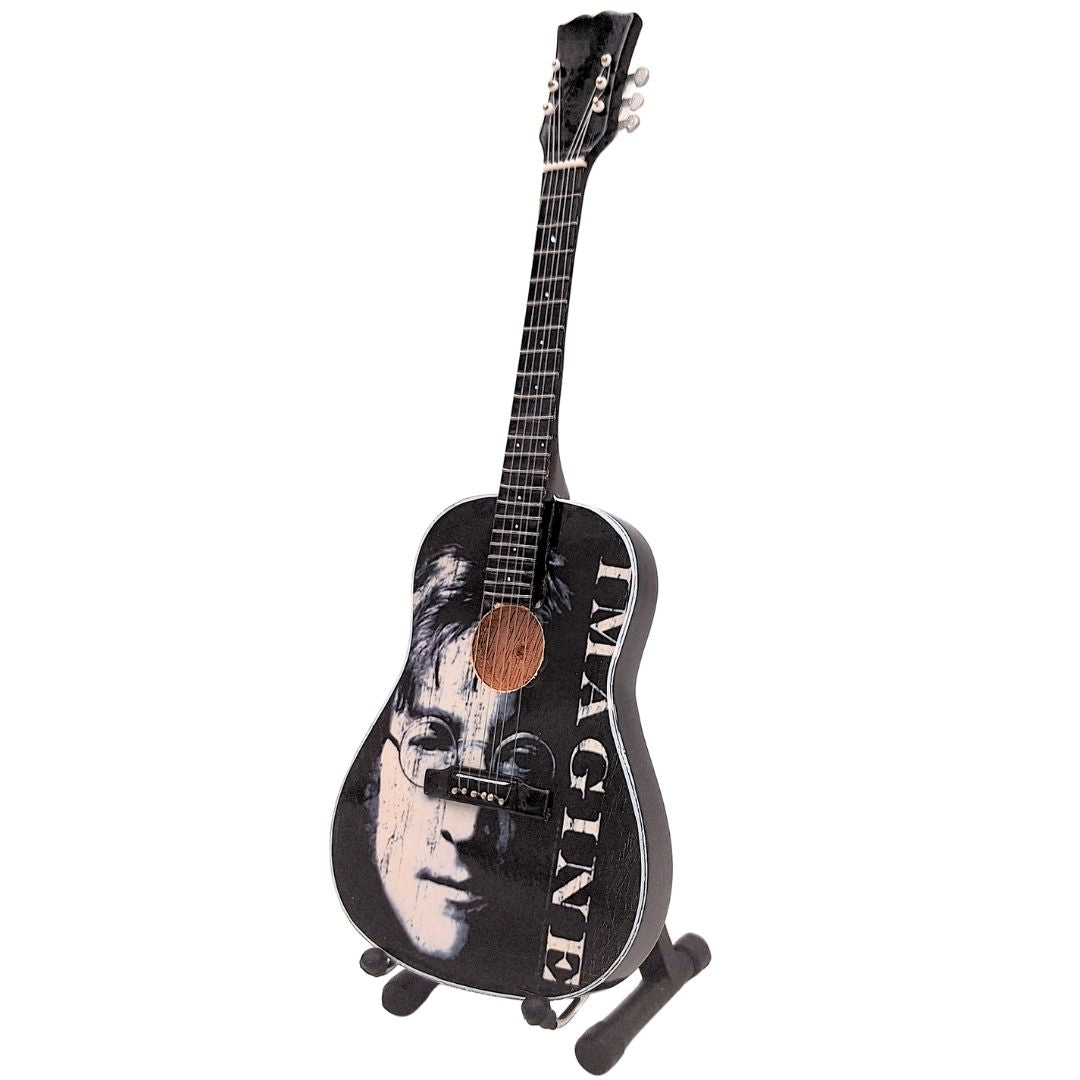 Mini chitarra decorativa di John Lennon The Beatles 24 cm con incisione personalizzata