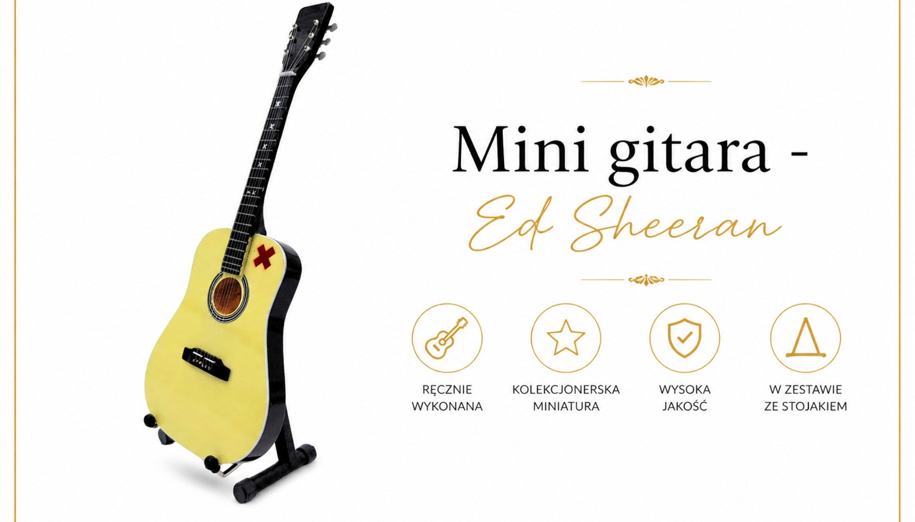 Mini chitarra - Ed Sheeran 27,5 cm - MGT-7894