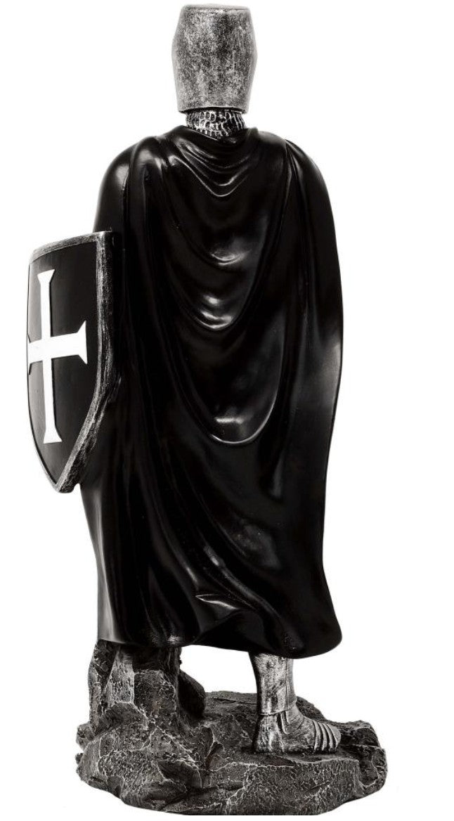Cavaliere Crociato in Poliresina MC-23078 - Statuetta 30cm con Possibilità di Personalizzazione con Incisione