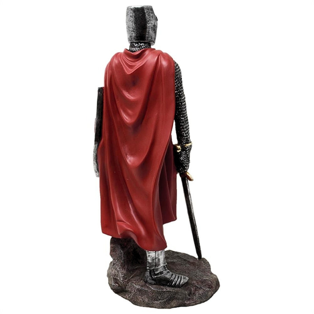 Statuetta di cavaliere crociato 30 cm in poliresina con possibilità di personalizzazione con incisione