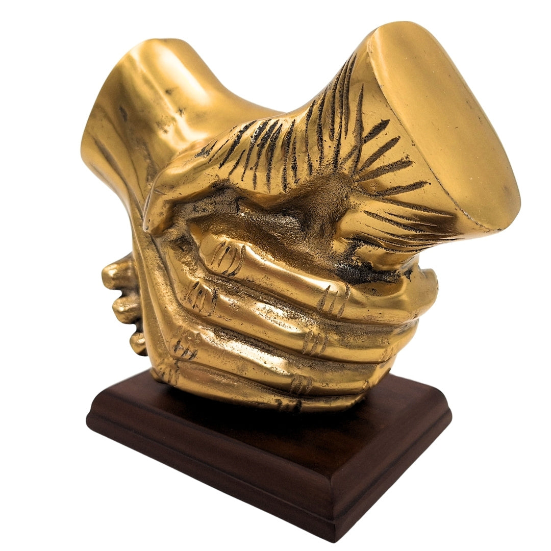 Statuetta decorativa Stretta di mano con possibilità di personalizzazione con incisione