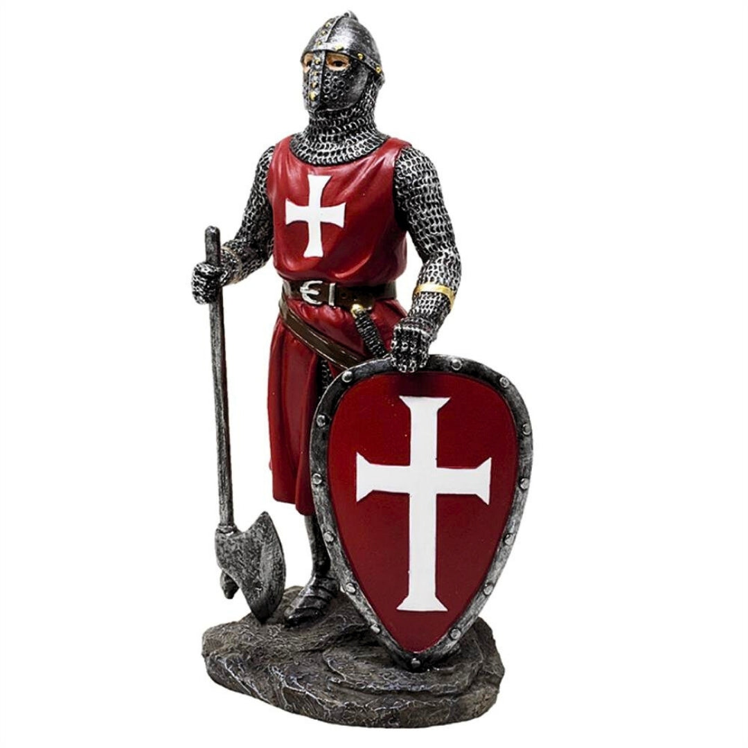 Statuetta Cavaliere Crociato 18,5 cm in polyresina con possibilità di personalizzazione con incisione