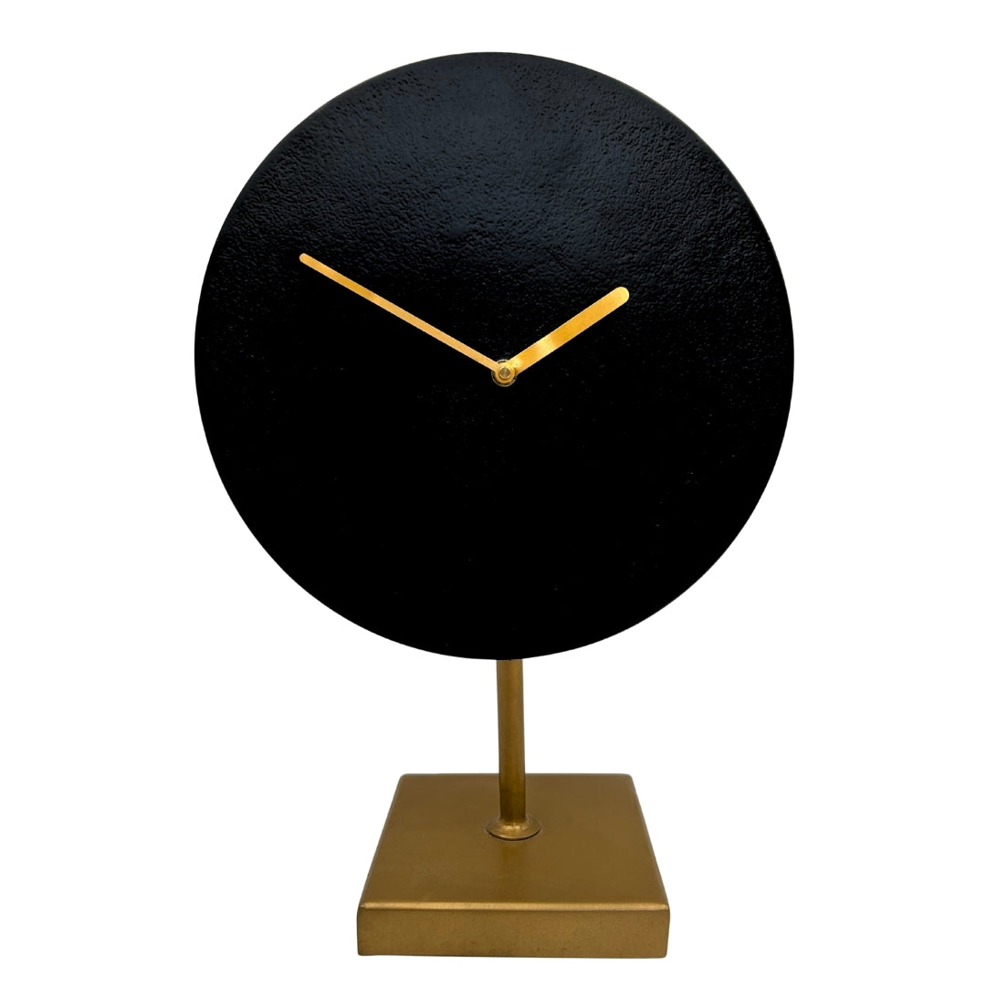 Orologio Rotondo Elegante in Metallo 4122 in Oro e Nero con Possibilità di Personalizzazione Incisa