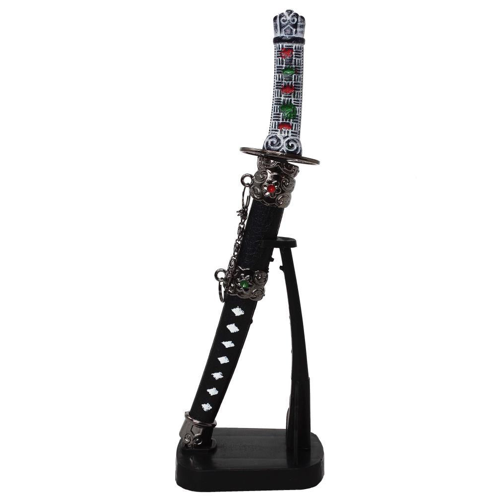 Tagliacarte personalizzato a forma di spada da samurai con incisione su supporto, altezza 21 cm