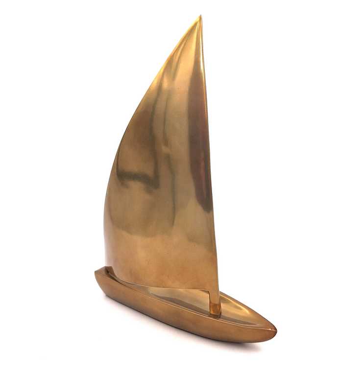 Elegante barca a vela in alluminio 47x38 cm con incisione personalizzabile